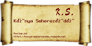 Kónya Seherezádé névjegykártya